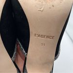 L'Agence EUC  Lolita VI mules black suede leather size 11 crystal diamond slip on Photo 9