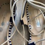 Boden White Navy Striped Sienna Leather Boating Coastal Grandma Nautical… Size 7 Photo 4