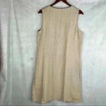 LL.Bean 100% Linen Oatmeal Color Sleeveless Button up Dress Measurement Included Size undefined Photo 4