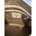 Prada Vintage Logo Jacquard Shoulder Bag Crossbody Womens Beige Italy BT0706 Photo 15