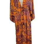 Raga Women's Paisley Swimsuit Cover Small Burnt Orange Boho Long Casual Photo 0