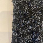 Papell Boutique Vintage Evening Beaded Short Sleeve Blouse Black Silk EUC Sz Sm Photo 10