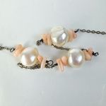 Source Unknown Sterling Silver Freshwater Pearl Angel Skin Coral Long Layering Necklace Photo 6