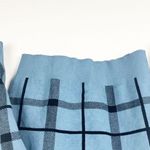 Tahari Blue And Black Plaid Side Button Accents Mock Neck Long Sleeves Sweater Photo 4