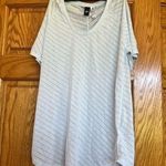 Adidas  - White Striped Athletic Short Sleeve Shirt Photo 0