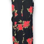 Vintage 90s Maxi Dress Black Red Dark Floral Detail Sleeveless Scoopneck Large Photo 1