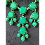 Women Green Statement Bib Necklace With Gold Chain And Lobster Claw Lock Jewelry Photo 3