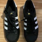 Adidas  Superstar Athletic Sneakers Black White Striped Women's Shoes‎ Photo 0