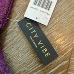 City Vibe “Eggplant” Purple Shimmer Cocktail/Party Dress Photo 4