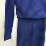 Alice + Olivia Blue Wool/Cashmere Midi Sweater Turtleneck Sheath Dress Size XS Photo 7