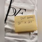 Diane Von Furstenberg  DVF White Logo Cotton Drawstring Purse Dust Bag 21x20 NIB Photo 3