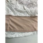 Sharagano  Women’s Ivory & Tan Lace  Shift‎ Dress Size 6 Sleeveless Photo 6