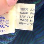 90s TALLY HO Green and Blue Plaid Gold Button Accent Button Up Cardigan Size L Photo 7