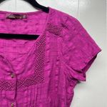 prAna  Button Front Short Sleeve Women's Pink Shirt Size Small Gauzy Photo 5