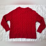 Philosophy NWT Cherry Red Viscose Blend Cable Knit Sweater Old Money - Medium Photo 2