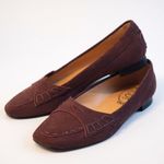 Tod's Suede Leather Burgundy Loafers Size 7 Stylish Comfortable Casual Purple Photo 0