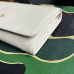 Prada  Beige Saffiano Leather Double Snap Long Wallet Photo 1
