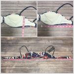 Skye Navy Blue Leaves Removable Strap Back Tie Underwire Bandeau Bikini Top NOS Photo 9