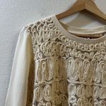 Anthropologie Akemi + Kin Ivory Long Sleeve Top Textured Sequin Size S Photo 3
