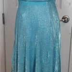 B Darlin Aqua Glitter Formal Gown | Holiday Party • Prom Winter Wedding Size 1/2 Photo 0