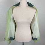 Vintage M. Portfolio By Marsha Varsity Style Snap Zip Up Jacket Green Womens L Size L Photo 4