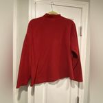 L.L. Bean Size XL Dark Red Mock Neck Quarter Zip Pullover Fleece Top Zip Pocket Photo 6
