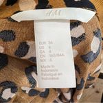 H&M Leopard Print Wrap Midi Dress Long Sleeve Tie Waist Y2K Animal Print Sz 6 Photo 9