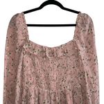 Reformation  Morris Smocked Mini Dress In Melody Light Pink Floral Print Photo 8