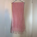 Baby Mo Mohair Wool Loose Knit Pink Scarf With Fringe 20” x 80” Fabulous!! Photo 1
