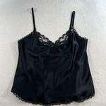 Maidenform Vtg 34 US S Babydoll Black Top Satin Lace Fairycore Coquette Festival Photo 1