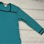Misook Exclusively  size medium teal blue + black side split blouse Photo 2