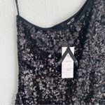 NWT one shoulder black shimmer sequin mini dress lined, size S / M Silver Size M Photo 2