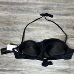 California Waves  Women's Black Ruffled Bandeau Bikini Swim Top sz Junior’s S Photo 3