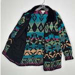 Vintage Jennifer & Grace Southwestern Aztec Woven Cotton Jacket Size Medium Blue Photo 9