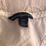 American Eagle White Floral Eyelet Cutouts Sleeveless Racerback Crop Top Photo 4