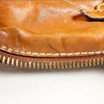 Fossil Brown Leather Stitched Adjustable Strap Paisley Lined Shoulder Bag Photo 14