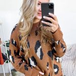 Pulse Anywhere We Go Animal Print Sweater-Brown Sz L VGUC Photo 7