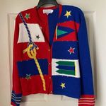 Doncaster  red blue holiday sweater size medium Photo 0