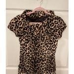 Etcetera  Leopard Print Velvet Cap Sleeves Scarf Neck Sheath Dress, 0 Photo 1