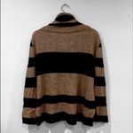 Free People Lulu Rugby Tan and Black Striped Cowl Neck Alpaca Wool Blend Sweater Photo 6