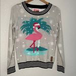 Tipsy Elves Ugly Christmas Sweater Flamingo Santa Palm Tree Florida Tampa Phoebe Photo 1