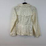 Elie Tahari Irving Floral Lace Rain Coat Jacket Cream Butter Yellow Medium Photo 4