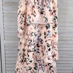 Olivaceous Watercolor Cheetah Print Boho Off the Shoulder Romper Pink/Muti-M Photo 1