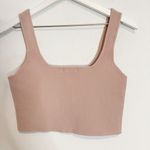 Glassons  Thick Knit Square‎ Neck Cropped Tank Top in Tan Pink Summer Size Large Photo 5