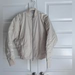 Athleta  Sateen Bomber Jacket in bone cream NEW Photo 4