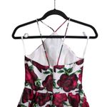 Camille La Vie  White Red Rose Print Halter Neck Sleeveless Fit Flare Dress 0 Photo 5