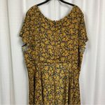 Unique Vintage  Navy Blue&Yellow Floral Tie Front 1940’s Swing Midi Dress Sz.5x Photo 6