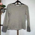 Nili Lotan Target Long Sleeve Black Cream Striped Shirt Size XS Photo 1