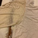 Mauve Sheer Lace and Knit Accent T Shirt Size M Photo 9