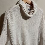 Aerie Chenille Oversized Turtleneck Sweater Ivory Cream- Size Medium Photo 6